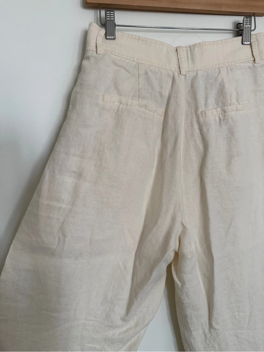 Everlane Cream Wide-Leg Linen Pants